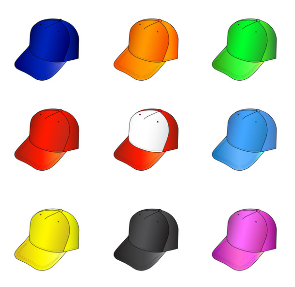 Multicolored caps vector illustration - Вектор, зображення
