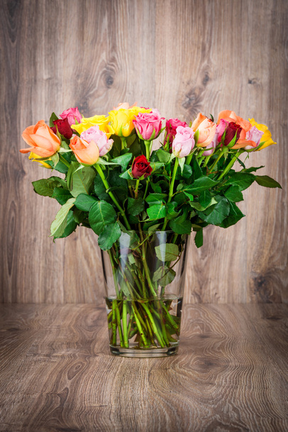 Colorful Roses in the vase - Fotó, kép