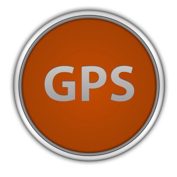 Beyaz arka plan üzerinde GPS dairesel simgesi - Fotoğraf, Görsel