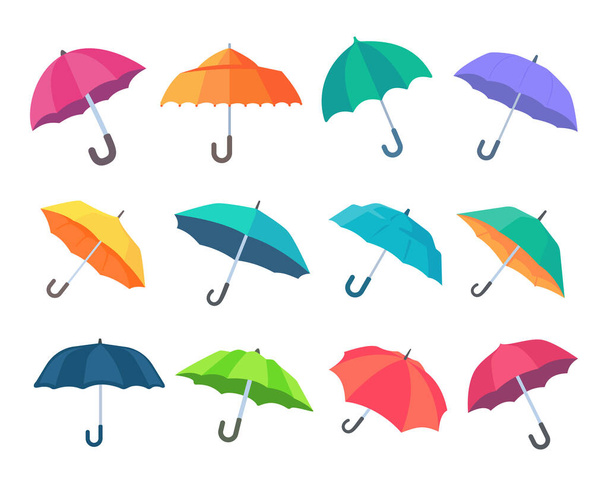 Colorful umbrella icon for rain protection open sun umbrella simple style - Vektor, obrázek