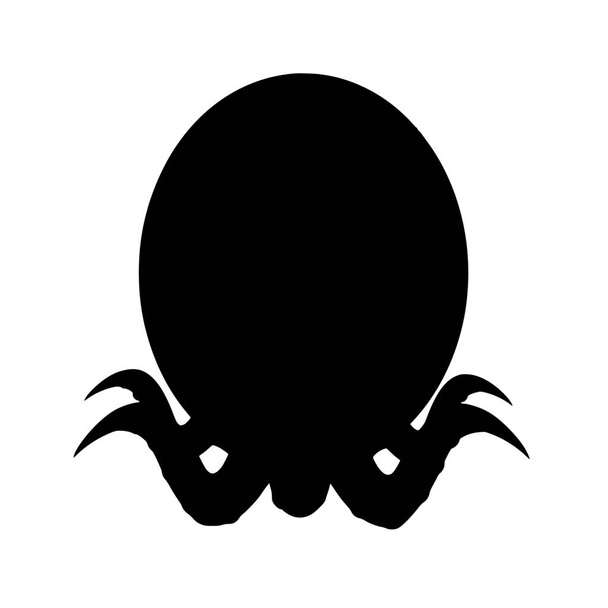Векторный силуэт осьминога на белом фоне - Вектор,изображение
