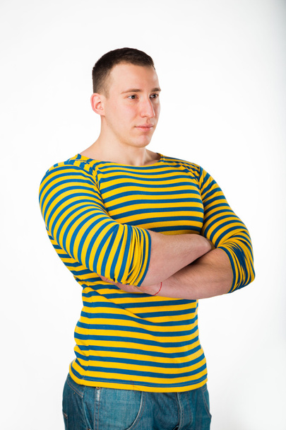 Muscular man in a striped clothes - Photo, Image