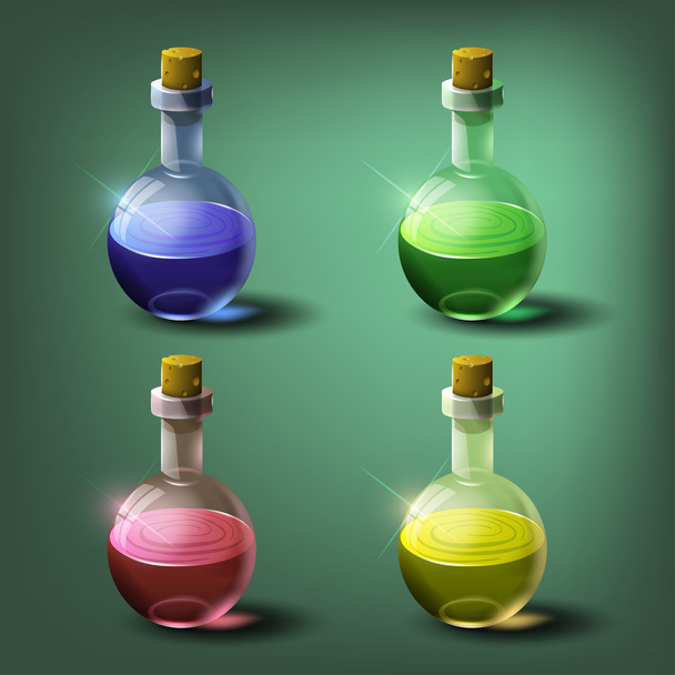 Bottles of potion set - Wektor, obraz