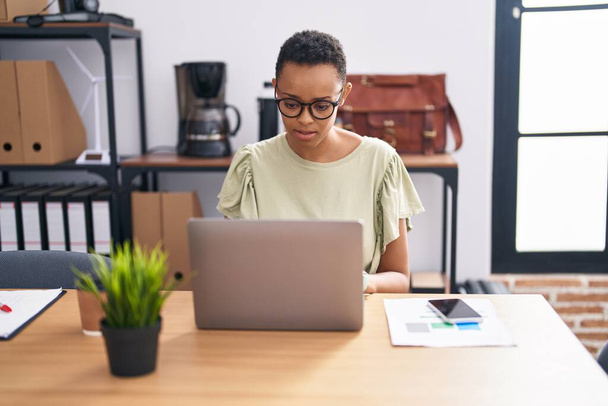 African american woman business worker using laptop working at office - Fotó, kép
