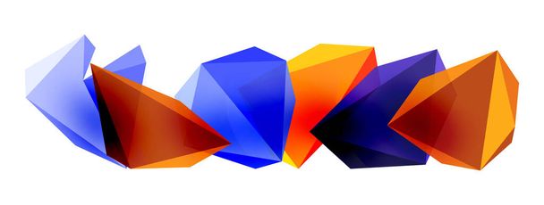 A stylish and modern vector abstract background featuring geometric 3D shapes constructed from low-poly triangles, perfect for contemporary designs - Vector, Image