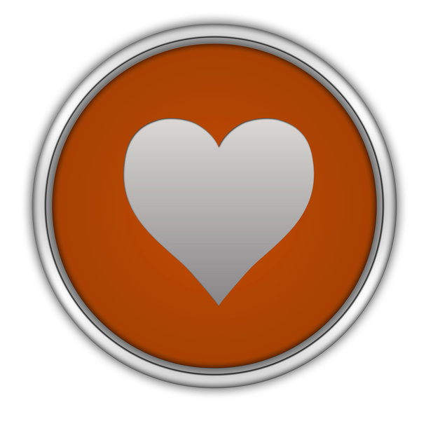 Corazón icono circular sobre fondo blanco
 - Foto, Imagen