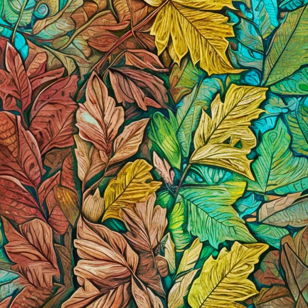 Watercolor painting . Botanical pattern inspired by the work of Morris . - Fotó, kép