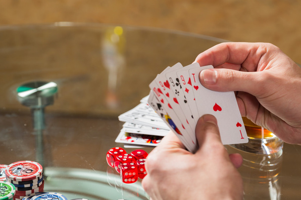 Poker player in the casino - Fotoğraf, Görsel