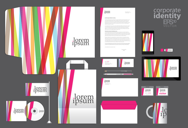 Color corporate identity template design - Vettoriali, immagini