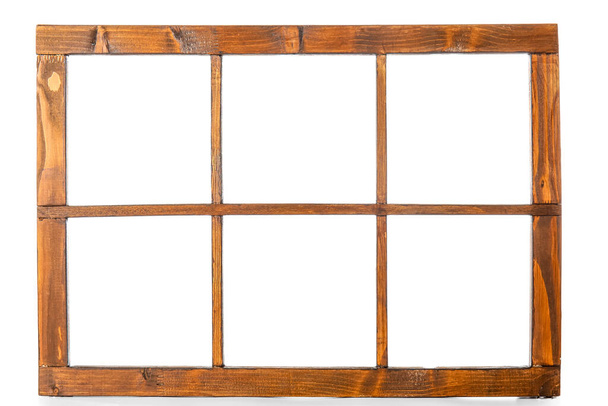 cadre de fenêtre en bois isolé sur fond blanc
 - Photo, image