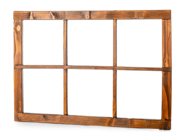 cadre de fenêtre en bois isolé sur fond blanc
 - Photo, image