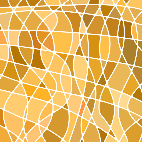 abstract vector stained-glass mosaic background - orange and yellow - Vector, Imagen