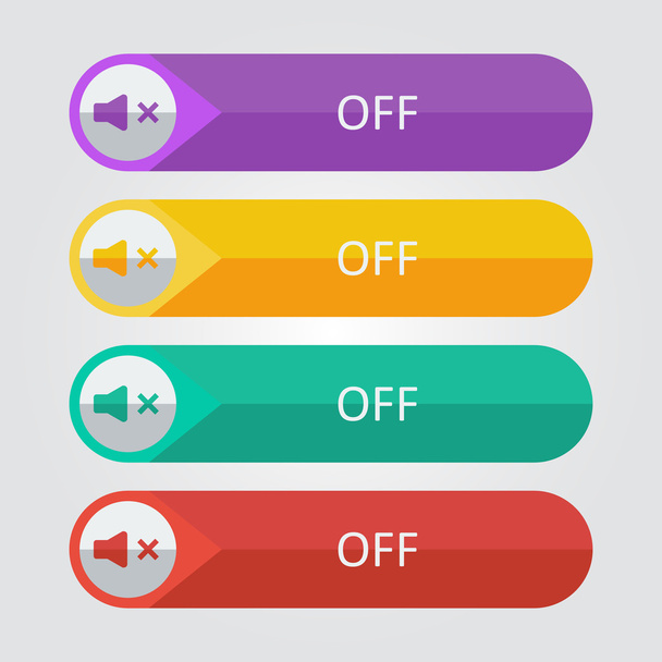 Sound off Icon buttons set - Vector, Image
