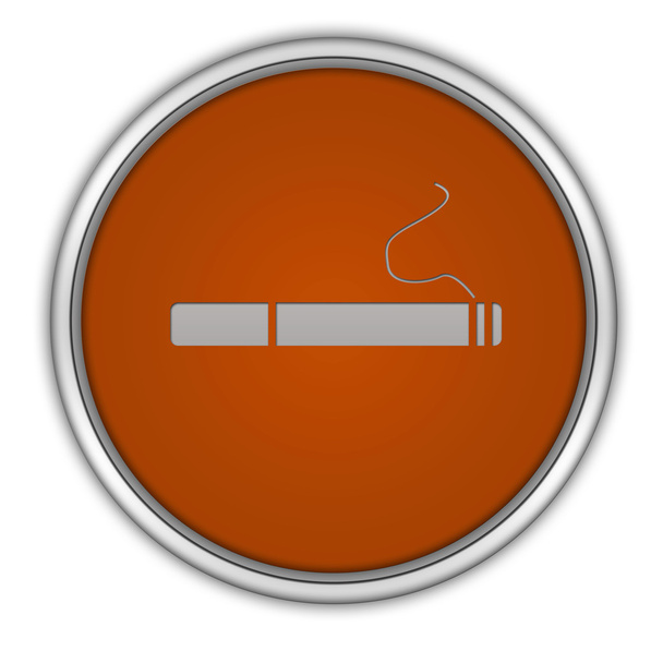 Icono circular de cigarrillo sobre fondo blanco
 - Foto, imagen