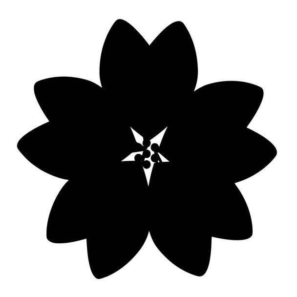 Vektorová silueta květin na bílém pozadí - Vektor, obrázek
