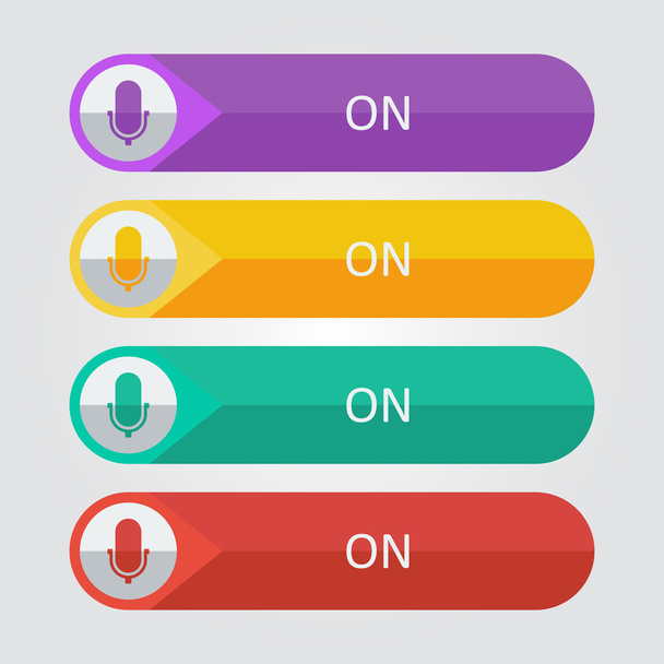 Microphone on icon buttons - Διάνυσμα, εικόνα