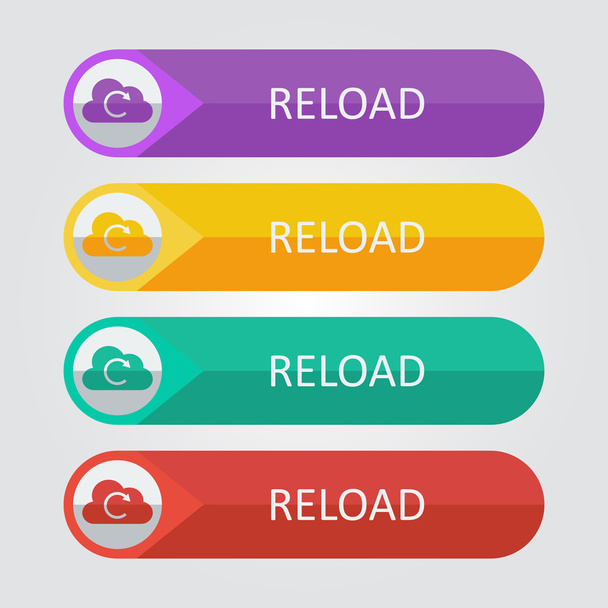 cloud reload Icon buttons set - Vektor, obrázek