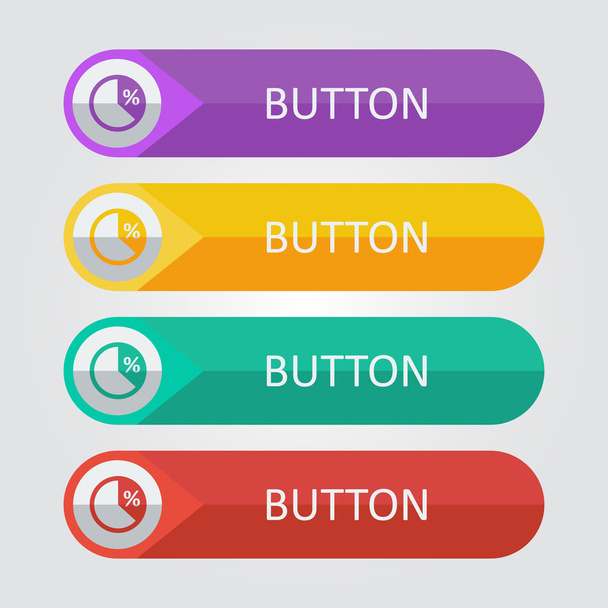 Flat buttons   with percentage icons - Вектор, зображення