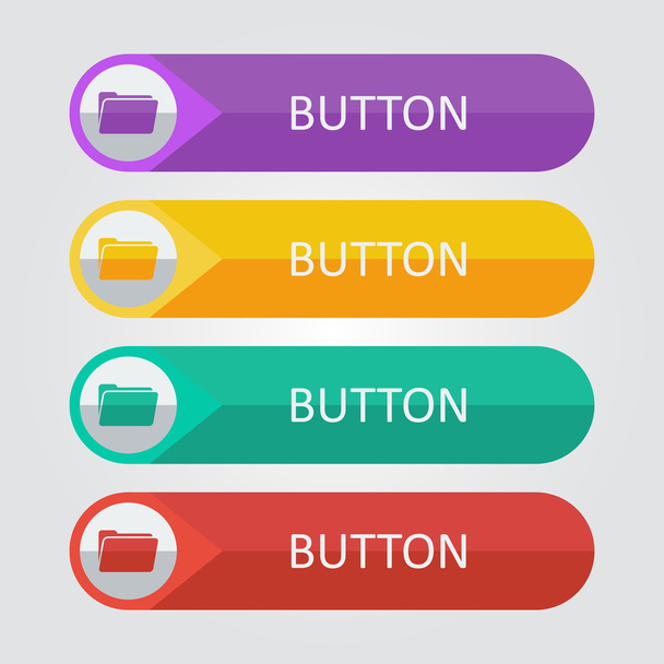 Folder  Icon buttons set - Vektör, Görsel