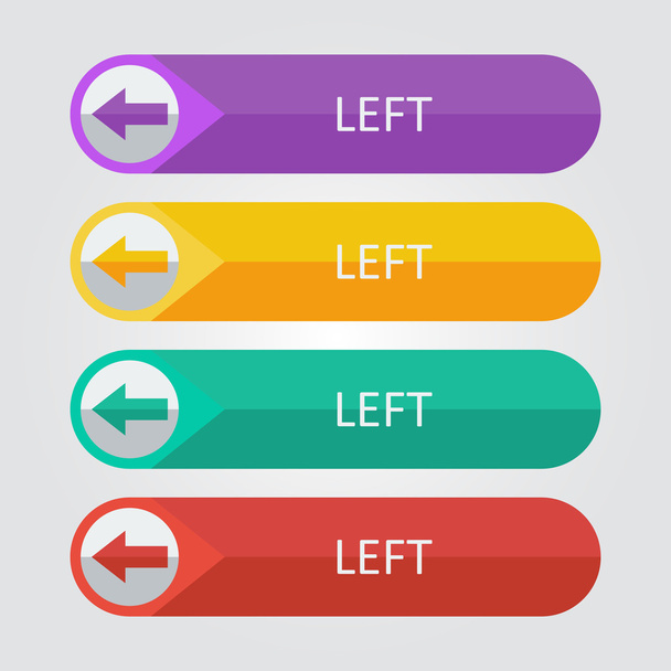 left arrow Icon buttons set - Wektor, obraz