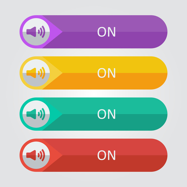 sound on Icon buttons set - Vector, Imagen