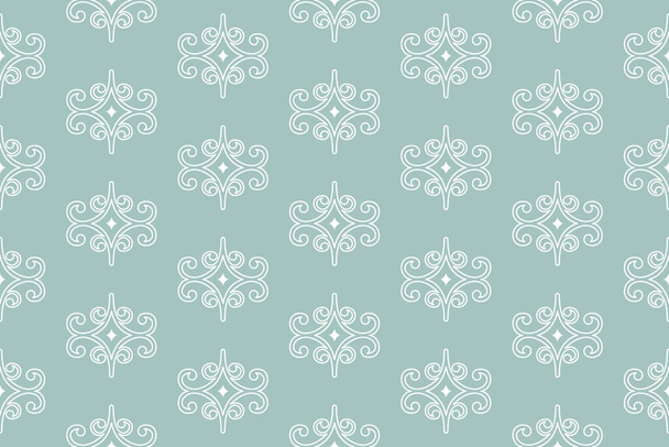 Classic seamless vector pattern. Damask orient ornament. Classic vintage background. Orient light blue and white pattern for fabric, wallpapers and packaging - Vector, Image