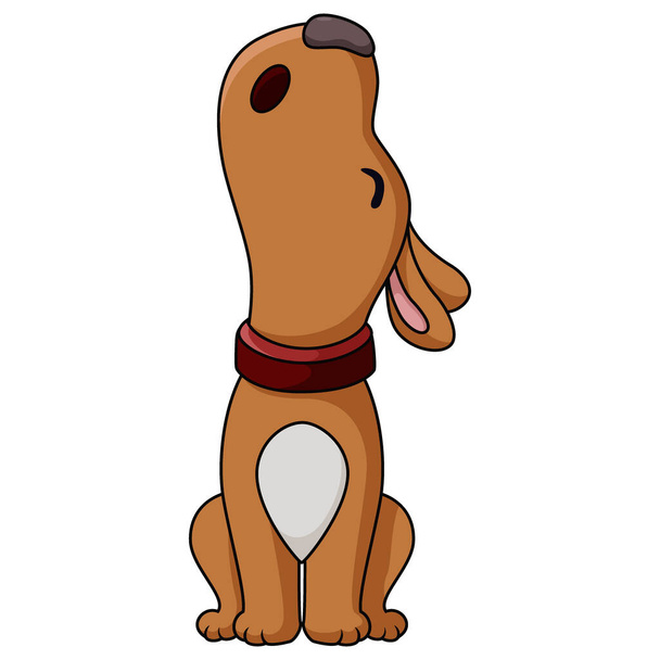 Векторна ілюстрація милого собачого мультфільму виття
 - Вектор, зображення