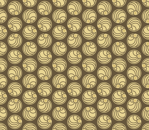 Japanese Swirl Circle Motif Vector Seamless Pattern - Vektori, kuva