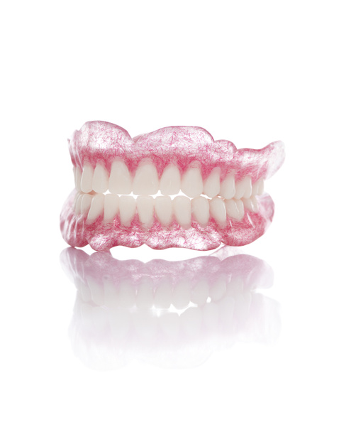 人工的な総義歯のセット - 写真・画像