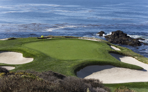 Plaża żwirowa pole golfowe, Monterey, Kalifornia, Stany Zjednoczone Ameryki - Zdjęcie, obraz