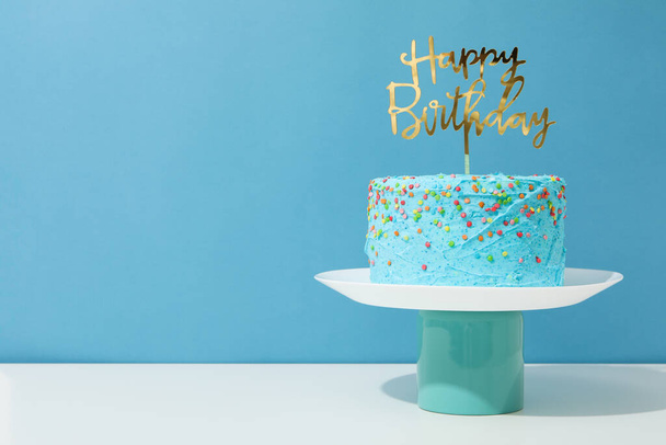 Concept of Happy Birthday, holiday Birthday cake - Фото, изображение