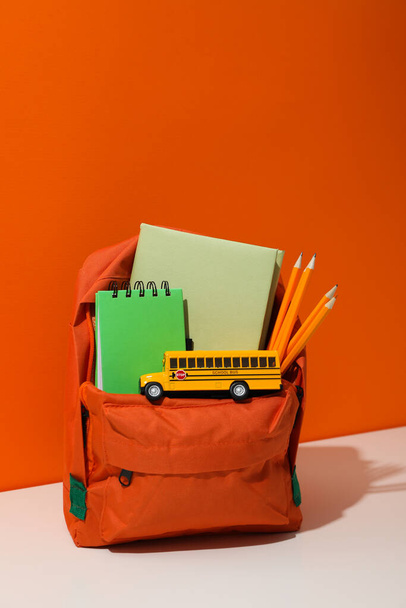 Concept of school education with school accessories, space for text - 写真・画像