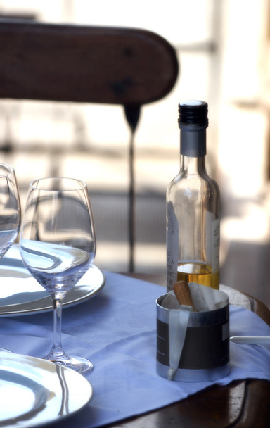 Stemware on table in cafe - Photo, Image