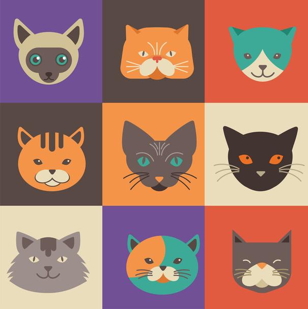Collection of cat vector icons and illustrations - Vector, Image