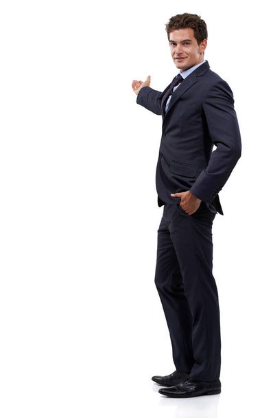 Well suited to his profession. Studio shot of a well dressed businessman against a white background - Foto, Imagen