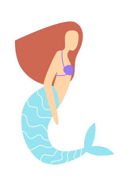 Fabulous Mermaid Character Vector Illustration - Vettoriali, immagini