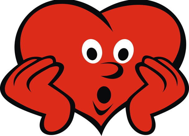 rotes Herzlächeln - Vektor, Bild