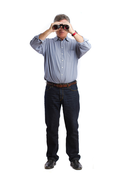 Man watching with a binoculars - Foto, Imagem