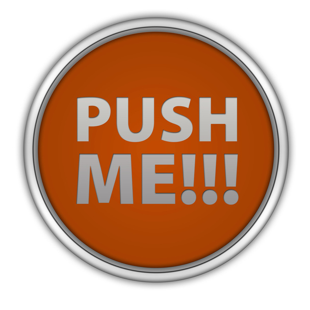 Push me circular icon on white background - Photo, Image