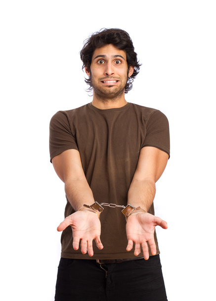 handcuffed Hindu cool young man  - Zdjęcie, obraz