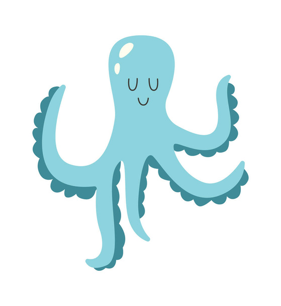 Octopus Marine Mollusk Vector Illustration - Вектор,изображение