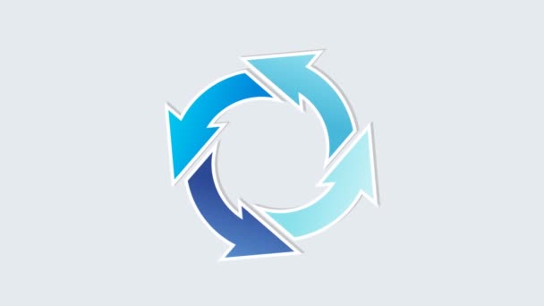 Rorating cirkel pijlen met verschillende blauwe kleuren - Video