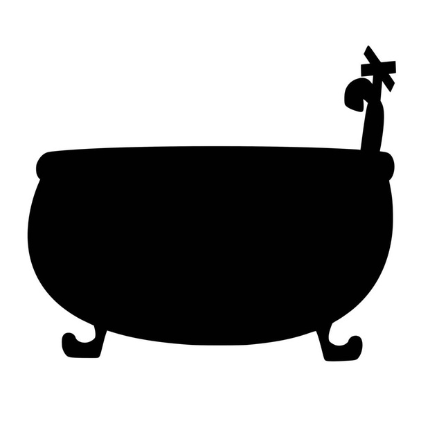 Vektor-Silhouette der Badewanne auf weißem Hintergrund - Vektor, Bild