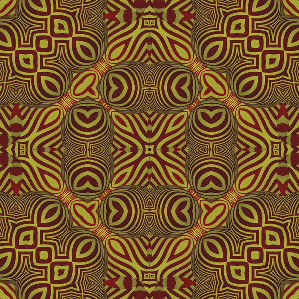 Abstract background with seamless textured striped maroon and golden yellow colors - Vector, Imagen