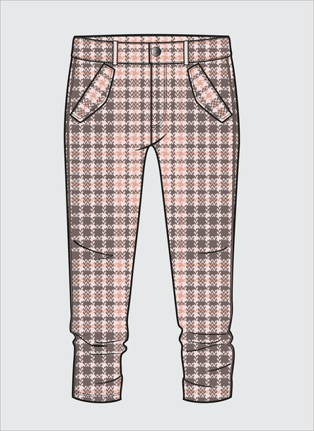 σκίτσο του κοριτσιού παντελόνι, διανυσματικά ρούχα πρότυπο σχεδιασμού - Διάνυσμα, εικόνα