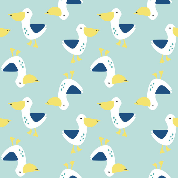 seamless pattern with cute birds. vector illustration - Вектор,изображение