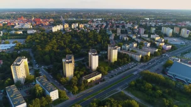 Κτήμα Όμορφο τοπίο Torun Krajobraz Αεροφωτογραφία Πολωνία. Υψηλής ποιότητας 4k πλάνα - Πλάνα, βίντεο