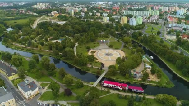 Park Op Het Eiland Pila Park Na Wyspie Aerial View Polen. Hoge kwaliteit 4k beeldmateriaal - Video