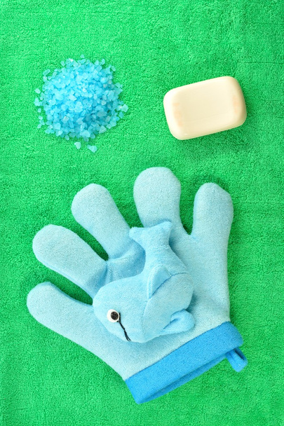 Sal marinho de esponja de sabão de higiene
 - Foto, Imagem