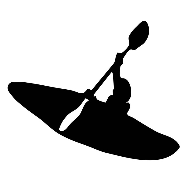 Vector silhouette of paddle on white background - Вектор,изображение